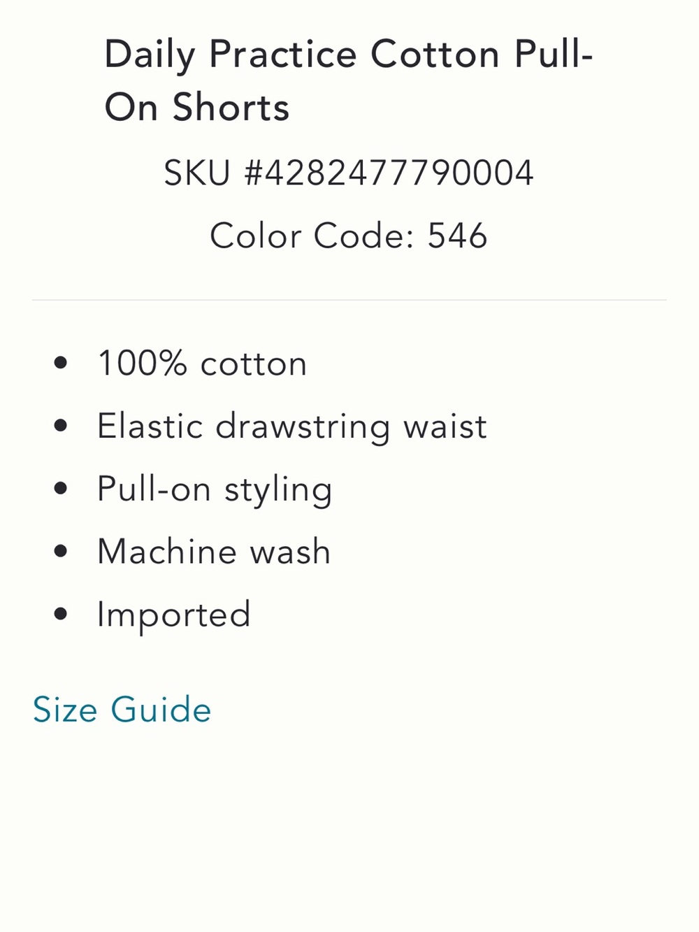 DAILY PRACTICE➕ANTHROPOLOGIE Cotton Pull-On Shorts NWT - Picture 10 of 10